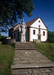 Wildflecken. Maria Ehrenberg. Stairway to the pilgrimage church from 1736. 254 steps and three