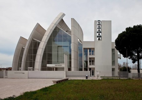 Richard Meier 1998-2002, Entrance side frontal, St., Sankt, Saint