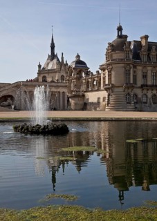 Chantilly, Chateau-de-Chantilly, Grand Château, view from north-east 1875-81 built by Honoré Daumet