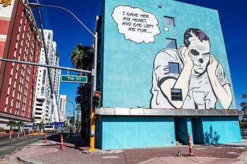 Mural 7.th Street, Fremont Street, Las Vegas, Nevada, USA, North America