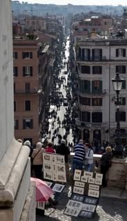 View of Via dei Condotti seen from above