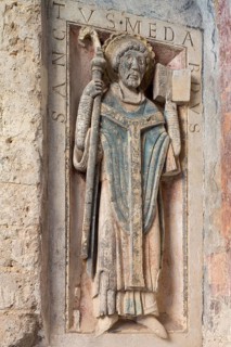 Brauweiler near Pulheim, St Nicholas Abbey Church, vestibule, west portal with niche relief: St
