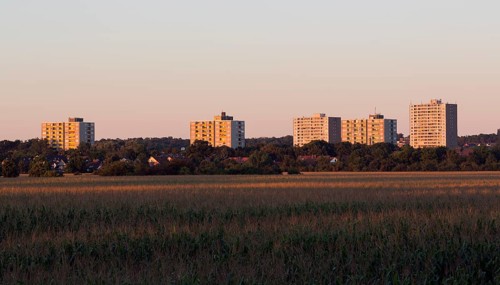 Erftstadt, view of the tower blocks in Liblar