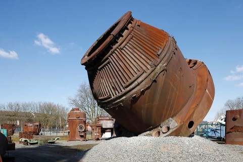 Oldest blast furnace in the Ruhr area, scrap yard