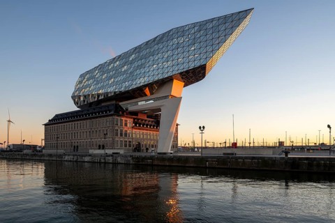 Antwerp, Port House or Havenhuis, completed in 2016, design: Zaha Hadid