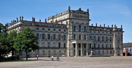 Courtyard side from the south-west, built in 1772-76 by Johann Joachim bush, sculptural decoration