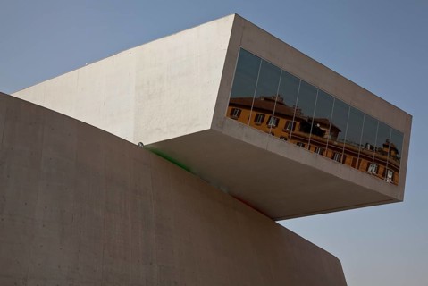 Museo nazionale delle arti del XXI secolo, completed in 2010 by Zaha Hadid, detail of the