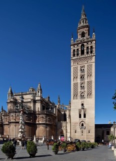 Seville, Cathedral. Seville Cathedral with bell tower, St, Saint, Saint