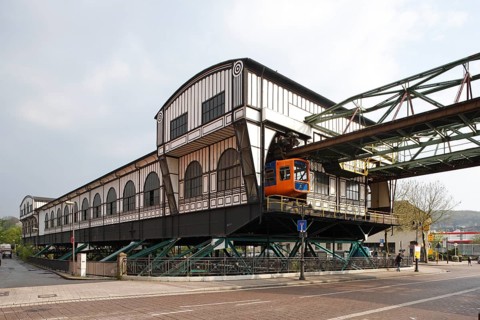 Suspension railway from Wuppertal-Oberbarmen to Wuppertal-Vohwinkel, stop Oberbarmen, Waggonhalle