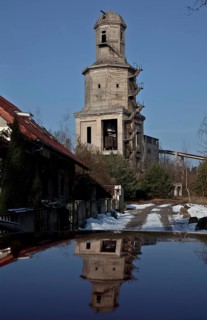 So-called BERZIT-TOWER for lignite drying, investment ruin from 1922