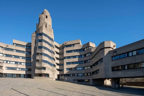 Bergisch-Gladbach, Bensberg district, town hall, built 1964-1969 by Gottfried Böhm on the ground