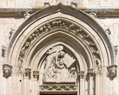 South west portal, tympanum, angel liberates St Peter, St, Saint