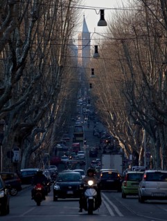 View to the north towards the tower of Santa Maria Maggiore, St., Saint, Saint