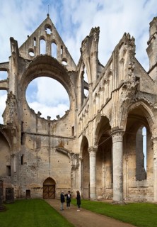 Cistercian church consecrated in 1227, interior with west gable and remains of the north aisle, St