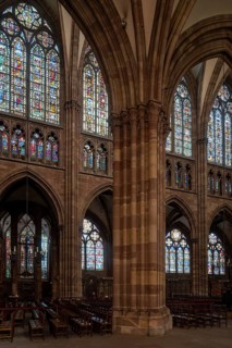 Strasbourg Cathedral, Cath?drale Notre-Dame de Strasbourg, view from the northern aisle