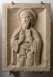 Brauweiler near Pulheim, St Nicholas Abbey Church, lapidarium, apostle figure from the north wall