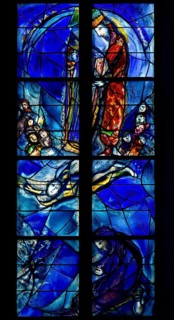 Window by Marc Chagall in the choir, created from 1978, St., Sankt, Saint