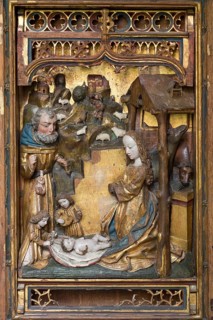Schlutup clan altar from St Katharinen, around 1500, Adoration with angels, St., Sankt, Saint