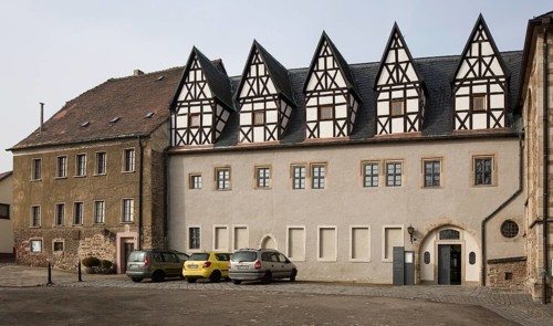 Luther city Eisleben, Augustinian monastery of St Anne's. View of the monastery from the east with