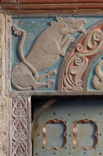 Brauweiler near Pulheim, St Nicholas Abbey Church, vestibule, west portal with tympanum, lions and