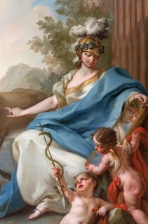 Wall painting by Stefano Torelli: Allegorical figures of the virtues of the councillors