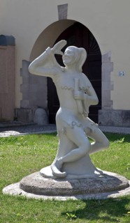 1961 by Paul Bölecke, sandstone, white coloured, height 150 cm, location Schlossstraße