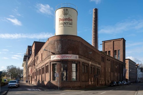 Krefeld, Dujardin distillery in Ürdingen, built until 1930
