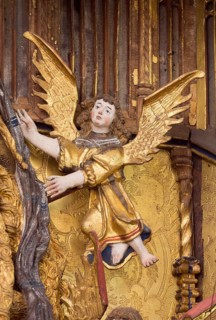 Mary Magdalene Altar of the Tailors, Lübeck around 1500, detail angel, St., Saint, Saint