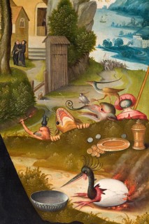 St Anthony's altar from the castle church, painting by Hans von Köln, Lübeck 1522, Demons and