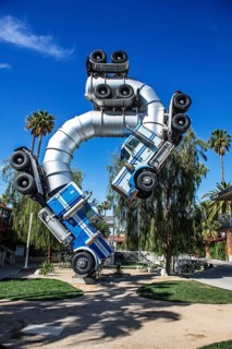 Truck artwork, Ferguson's Motel, Las Vegas, Nevada, USA, North America