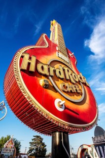 The Hard Rock Cafe neon guitar was modelled on Pete Townsend's Gibson Les Paul guitar from The Who,