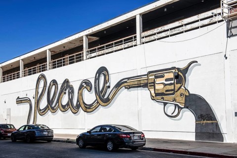 Peace Pistol, Fremont Street, Downtown, Las Vegas, Nevada, USA, North America