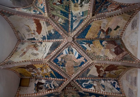 Italy S-Tyrol Tisens cemetery chapel vault painting