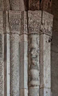 Italy Milan Milan Church of San Ambrogio 12th century Narthex bundle pillars and stepped vaulted