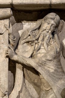 Souillac, former abbey church of Sainte-Marie, portal sculptures, relocated to the interior in the