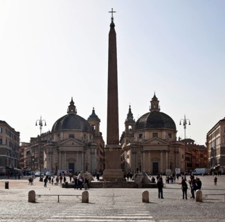 Santa Maria dei Miracoli on the left and Santa Maria in Montesanto on the right, 1662 to 1675,