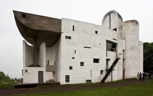 Notre Dame du Haut, Le Corbusier 1953 to 1955, General view from north-east, St., Sankt, Saint