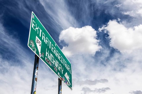 Extraterrestrial Highway sign, Nevada, USA, North America