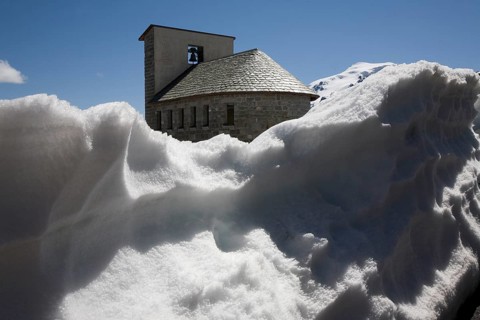 Italy S-Tyrol Stilfser Joch 2757m Chapel, St., Sankt, Saint