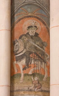 Fresco on the 3rd northern pillar, St Martin (1577) with beggar (1429), St, Sankt, Saint