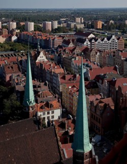 South-eastern part seen from the Marienkirche tower, below Brotbänkengasse, on the left English
