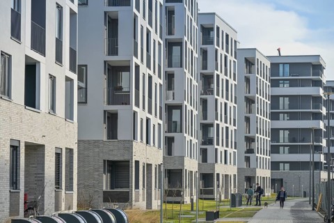 New buildings, Lauterplatz, Friedenauer Höhe development area, Friedenau, Schöneberg, Berlin,