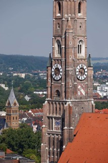 Tower from south-east, view from Trausnitz Castle, St., Sankt, Saint