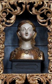 Golden chamber, reliquary (head reliquary) after restoration with historical colour scheme (blue),