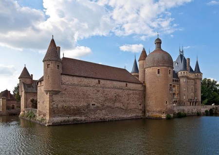 La Clayette Burgundy moated castle present appearance from 1380 partly remodelled in the 19th