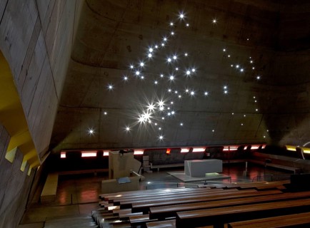 Firminy, Church of St Pierre, Le Corbusier Posthumous, 1970 to 2006 with interruptions, Interior,