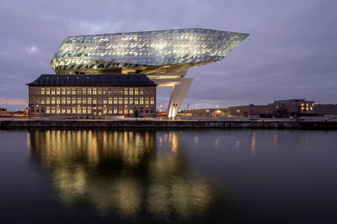 Antwerp, Port House or Havenhuis, completed in 2016, design: Zaha Hadid
