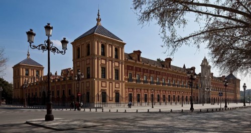 Seville, San Telmo Palace. San Telmo Palace. Facade from 1757