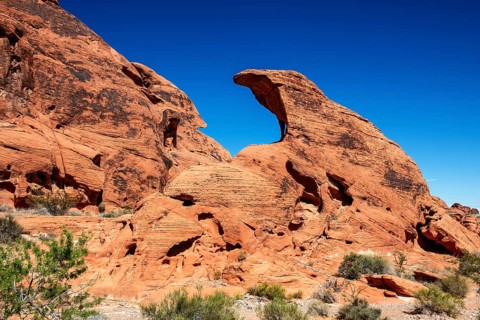 Atlatle Rock Campground, Valley of Fire State Park, Nevada, USA, North America