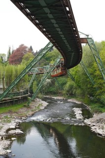 Suspension railway from Wuppertal-Oberbarmen to Wuppertal-Vohwinkel, historic Kaiserwagen train